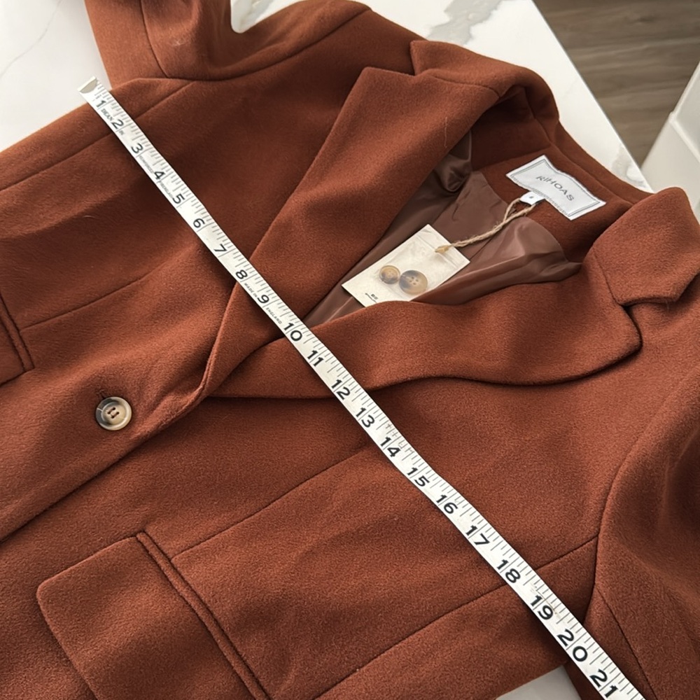 Rihoas The Solid Collared Single Button Blazer Br… - image 6